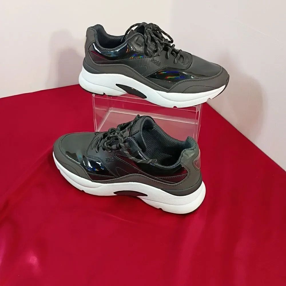 Hugo Boss Black and Gray Sneakers Mens SZ 6